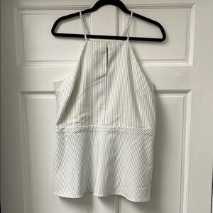 Striped White Halter Top